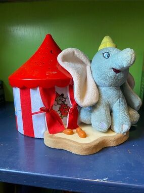 Cloud 9 Dumbo Elephant Plush with Yellow Hat and Red-White Circus Tent